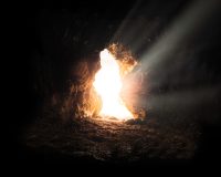 sun rays inside cave