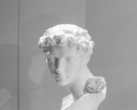 white ceramic bust of woman