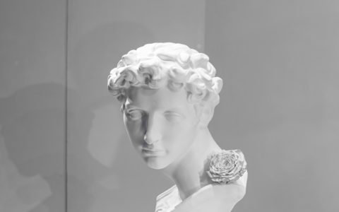 white ceramic bust of woman
