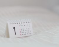 white calendar on white textile