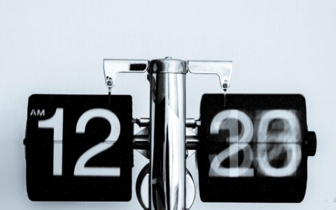 analog clock at 12 am