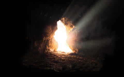 sun rays inside cave