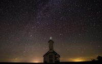 chapel under starry sky