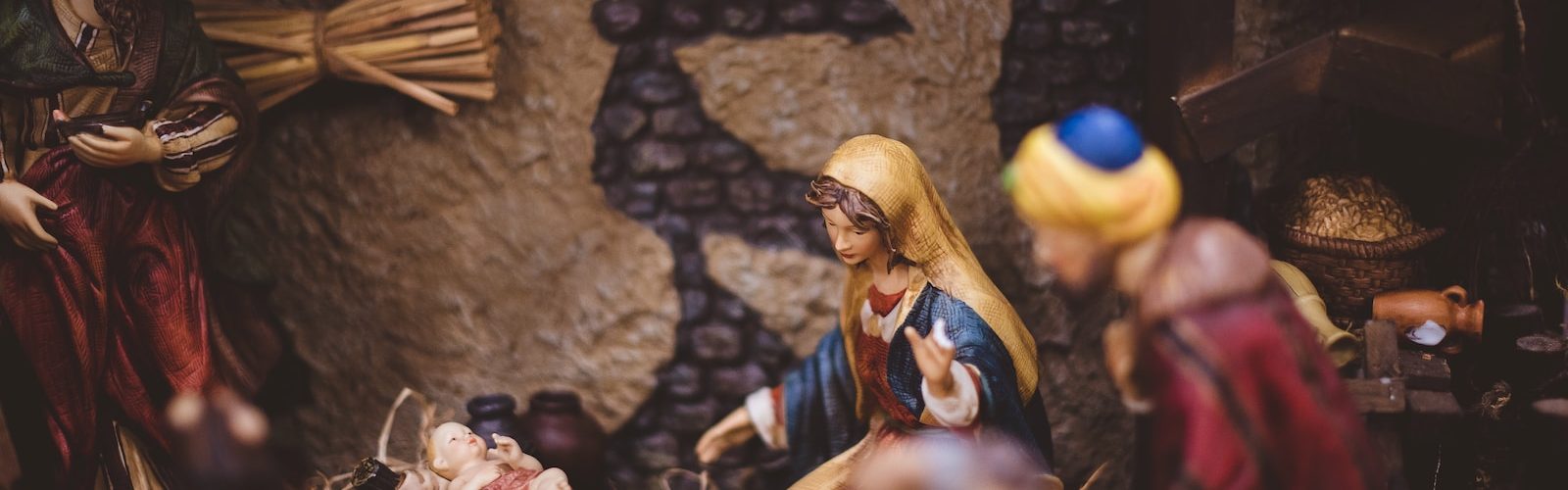 The Nativity figurine closeup photography